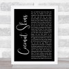 Damien Rice Coconut Skins Black Script Song Lyric Print