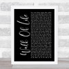 Dire Straits Walk Of Life Black Script Song Lyric Print