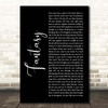Earth, Wind And Fire Fantasy Black Script Song Lyric Print