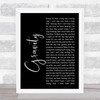Embrace Gravity Black Script Song Lyric Print