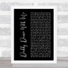 Krystal Keith Daddy Dance With Me Black Script Song Lyric Wall Art Print