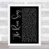 Led Zeppelin The Rain Song Black Script Song Lyric Wall Art Print