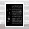 Lewis Capaldi Before You Go Black Script Song Lyric Wall Art Print