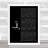 Lizzo Juice Black Script Song Lyric Wall Art Print