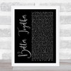 Luke Combs Better Together Black Script Song Lyric Wall Art Print