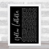 Pearl Jam Yellow Ledbetter Black Script Song Lyric Wall Art Print