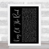 Roger Miller King Of The Road Black Script Song Lyric Wall Art Print