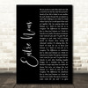Rush Entre Nous Black Script Song Lyric Wall Art Print
