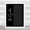 Rush The Garden Black Script Song Lyric Wall Art Print