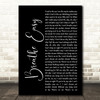 Blue Breathe Easy Black Script Song Lyric Wall Art Print