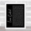 Russ Losin Control Black Script Song Lyric Wall Art Print