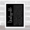 Sia Unstoppable Black Script Song Lyric Wall Art Print