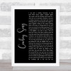 Thin Lizzy Cowboy Song Black Script Song Lyric Wall Art Print