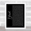 Thomas Rhett Blessed Black Script Song Lyric Wall Art Print