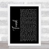 Toulouse Found Black Script Song Lyric Wall Art Print
