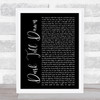 ZAYN ft. Sia Dusk Till Dawn Black Script Song Lyric Wall Art Print