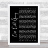 Charlie Puth One Call Away Black Script Song Lyric Wall Art Print