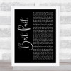 Daniel Caesar Best Part Black Script Song Lyric Wall Art Print
