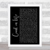Default Count on Me Black Script Song Lyric Wall Art Print