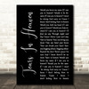 Eric Clapton Tears In Heaven Black Script Song Lyric Wall Art Print