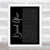 Avenged Sevenfold Buried Alive Black Script Song Lyric Wall Art Print