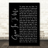 Garrett Hedlund Give In To Me Black Script Song Lyric Wall Art Print