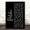 Glenn Miller Perfidia Black Script Song Lyric Wall Art Print