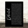 Anastacia Defeated Black Script Song Lyric Quote Print