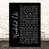 Black Wonderful Life Black Script Song Lyric Quote Print