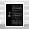 Bobby Goldsboro Honey Black Script Song Lyric Quote Print