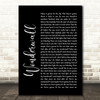 Oasis Wonderwall Black Script Song Lyric Quote Print