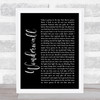 Oasis Wonderwall Black Script Song Lyric Quote Print