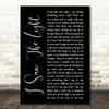 Todd Rundgren I Saw The Light Black Script Song Lyric Quote Print