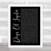 Train Drops Of Jupiter Black Script Song Lyric Quote Print