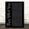 Westlife Flying Without Wings Black Script Song Lyric Quote Print