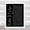 Beach Boys Wouldn't It Be Nice Black Script Song Lyric Quote Print