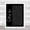 Blue October Calling You Black Script Song Lyric Quote Print