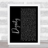 Deacon Blue Dignity Black Script Song Lyric Quote Print