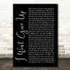 Jason Mraz I Won't Give Up Black Script Song Lyric Quote Print