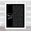 John Mayer XO Black Script Song Lyric Quote Print