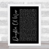 John McDermott Daughter Of Mine Black Script Song Lyric Quote Print