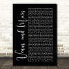 Paul McCartney and Wings Venus and Mars Black Script Song Lyric Quote Print