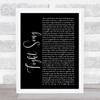 Rachel Platten Fight Song Black Script Song Lyric Quote Print