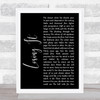 Rush Losing It Black Script Song Lyric Quote Print