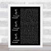Shirley Bassey Never, Never, Never Black Script Song Lyric Quote Print