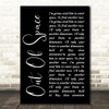 The Prodigy Out Of Space Black Script Song Lyric Quote Print