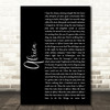 Toto Africa Black Script Song Lyric Quote Print
