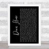 Alabama Down Home Black Script Song Lyric Print