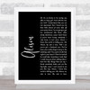 Elvis Costello Alison Black Script Song Lyric Print