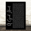 Feargal Sharkey A Good Heart Black Script Song Lyric Print